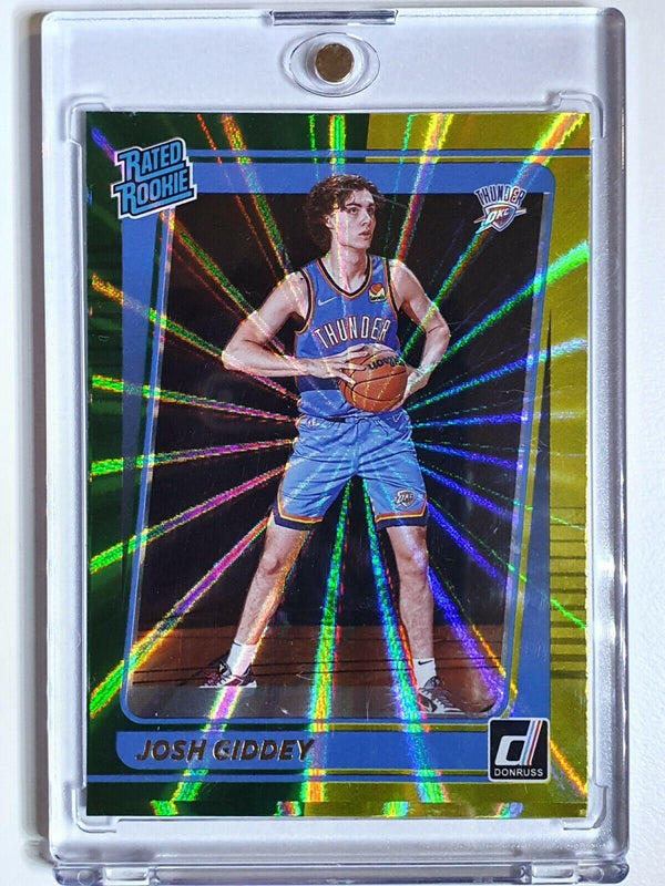 2021 Donruss Josh Giddey Rookie #202 GREEN YELLOW LAZER Holo - Ready to Grade