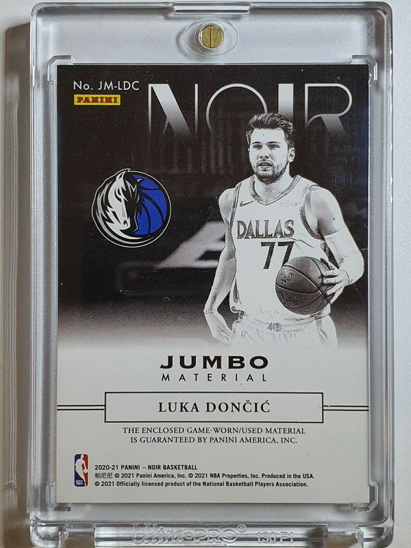 2019 Noir Luka Doncic #PATCH /99 Game Worn Jumbo Jersey - Ready to Grade