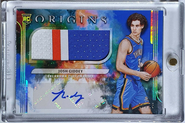 2021 Origins Josh Giddey Rookie Patch Auto #RPA /25 BLUE 3 Color Jersey - Rare