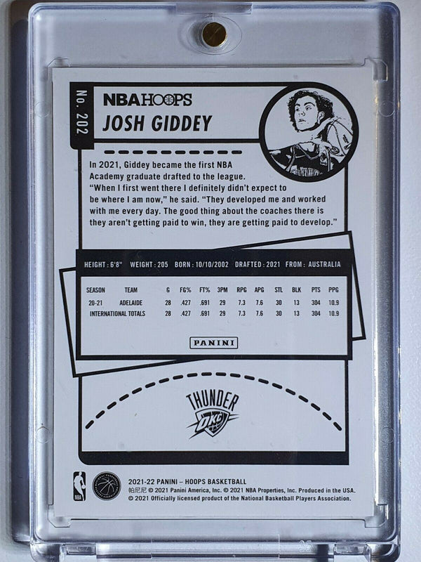 2021 NBA Hoops Josh Giddey Rookie #202 YELLOW Edition RC - Ready to Grade