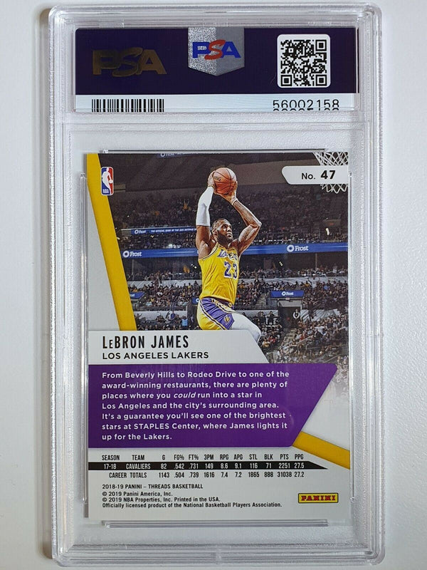 2018 Panini Threads Lebron James #47 Dazzle Prizm - PSA 9 (Low POP)