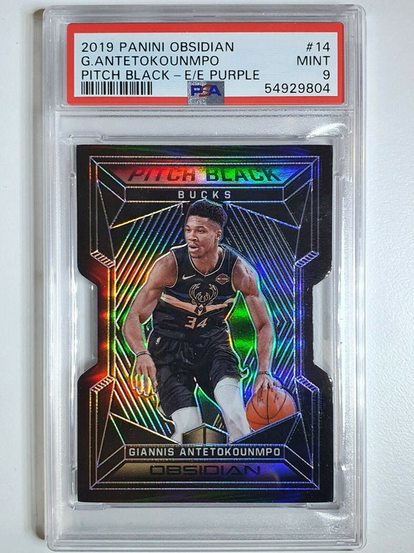 2019 Obsidian Giannis Antetokounmpo PURPLE /50 Electric Etch - PSA 9 (POP 2)