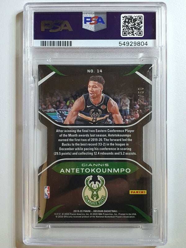 2019 Obsidian Giannis Antetokounmpo PURPLE /50 Electric Etch - PSA 9 (POP 2)