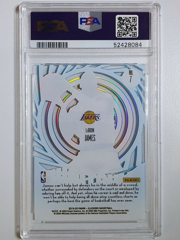 2019 Panini Illusions Lebron James #7 SAPPHIRE Holo Mystique - PSA 9 (Low POP)