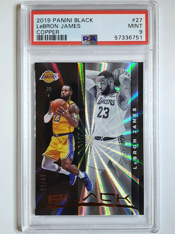 2019 Panini Black Lebron James #27 COPPER Prizm /49 - PSA 9 (POP 4)