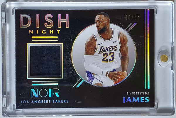 2019 Panini Noir LeBron James #PATCH /65 Game Worn Jersey Dish Night - Rare