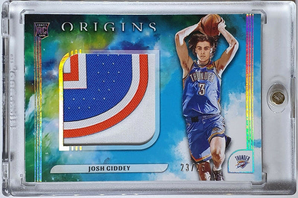 2021 Origins Josh Giddey Rookie #PATCH TURQUIOSE /25 PRIME 4 Color Jersey - Rare