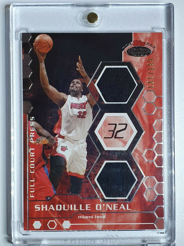 2007 Topps Stadium Club Shaquille O'Neal #PATCH /199 Game Worn Dual Jersey