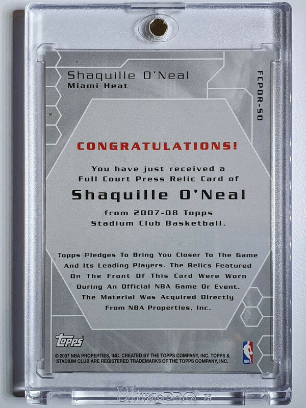 2007 Topps Stadium Club Shaquille O'Neal #PATCH /199 Game Worn Dual Jersey