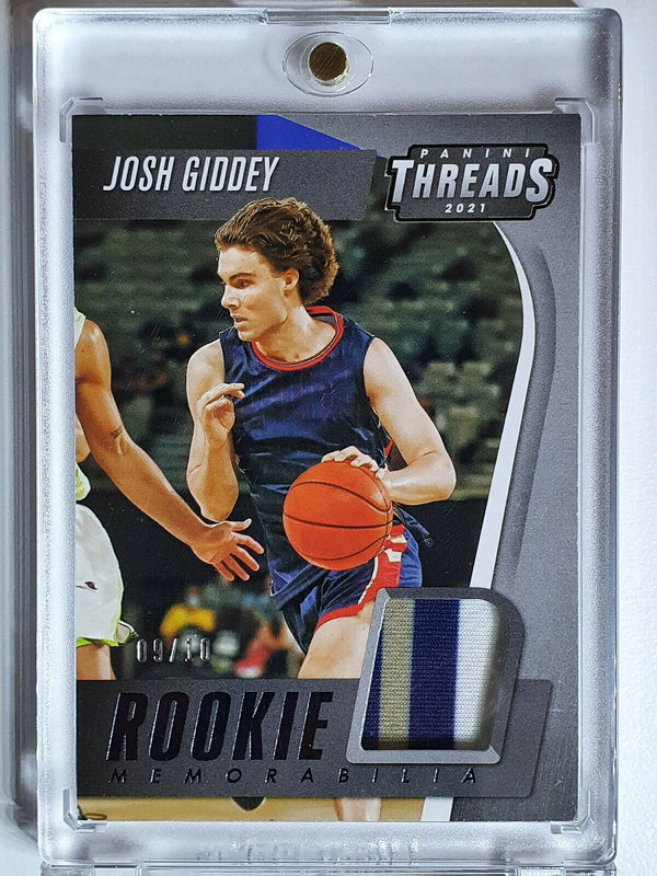 2021 Panini Threads Josh Giddey Rookie #PATCH BLACK /10 Jersey Swatch - Rare