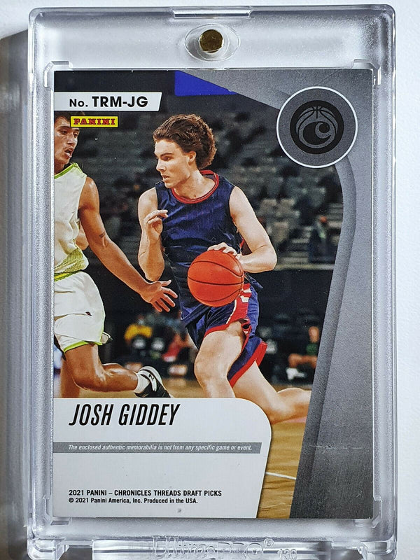 2021 Panini Threads Josh Giddey Rookie #PATCH BLACK /10 Jersey Swatch - Rare