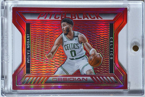 2020 Panini Obsidian Jayson Tatum #20 RED FLOOD Pitch Black Holo - Rare