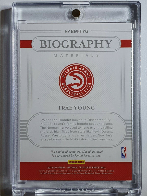 2019 National Treasures Trae Young #PATCH /99 Game Worn Jersey - Ready to Grade