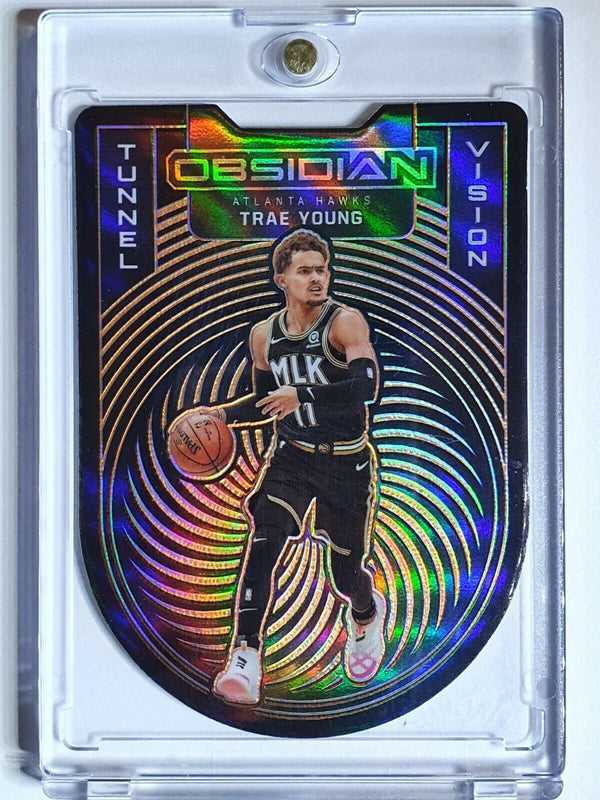 2020 Obsidian Trae Young #5 ORANGE /35 Prizm Tunnel Vision Die-Cut - Rare