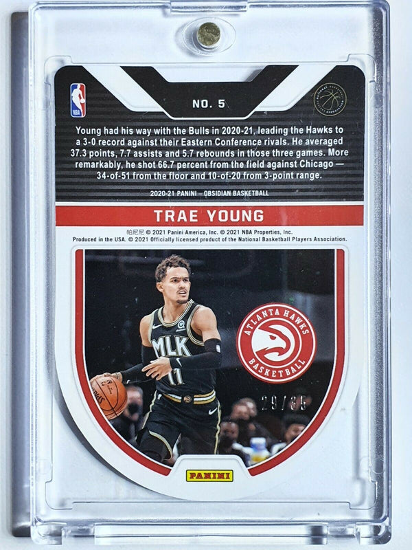 2020 Obsidian Trae Young #5 ORANGE /35 Prizm Tunnel Vision Die-Cut - Rare