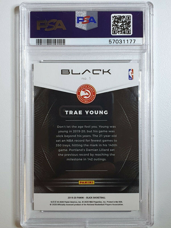 2019 Panini Black Trae Young #1 SILVER /65 Swirlorama - PSA 10 (POP 2)