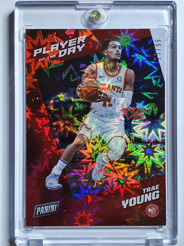 2021 Panini Trae Young #2 KABOOM /99 Prizm Player of the Day - Ready to Grade