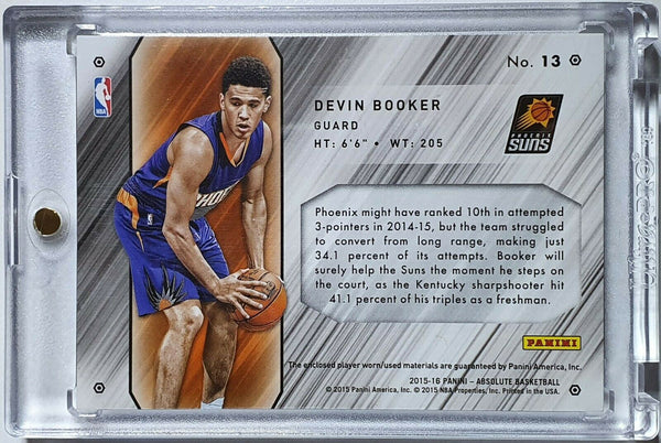 2015 Absolute Devin Booker Rookie PRIME #PATCH /49 & Used Ball - Ready to Grade