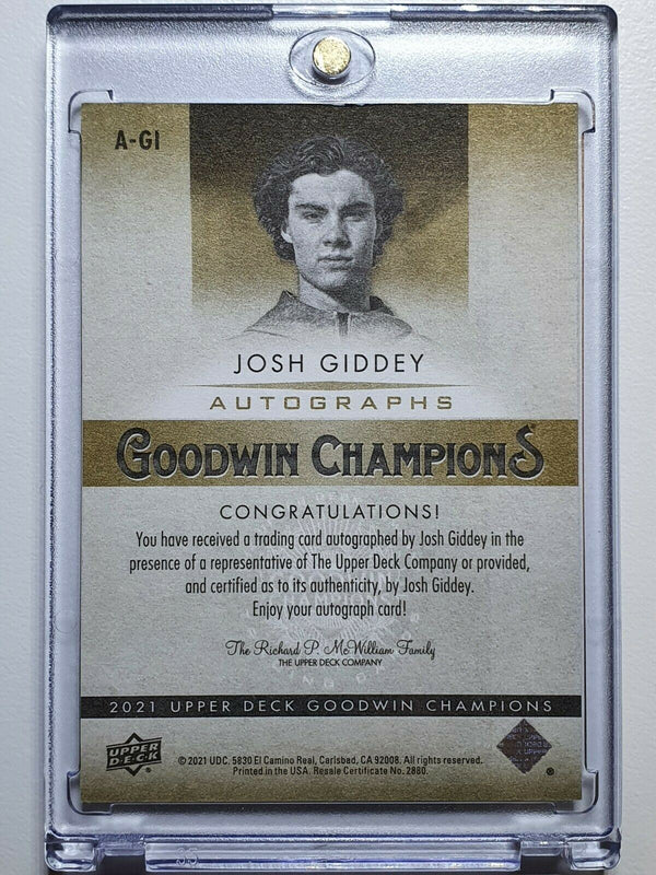 2021 Upper Deck Josh Giddey Rookie AUTO Goodwin Champions Autograph - Rare