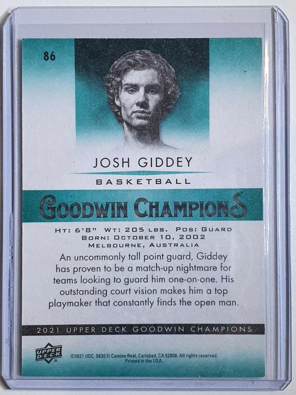 2021 Upper Deck Josh Giddey Rookie #86 Horizontal RC - Goodwin Champions