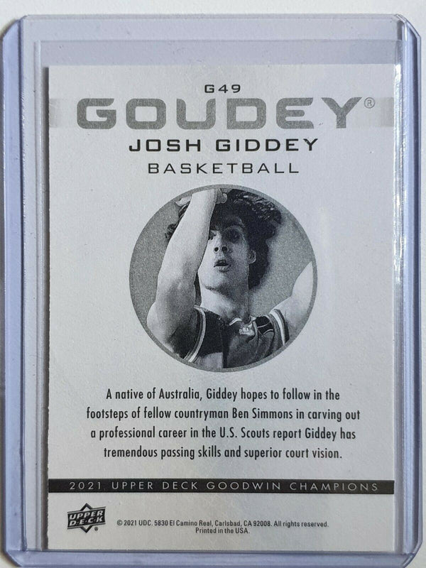 2021 Upper Deck Josh Giddey Rookie #G49 Sunburst RC - Goodwin Champions