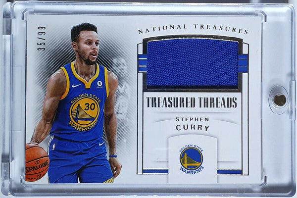 2017 Panini National Treasures Stephen Curry #PATCH /99 Game Worn Jersey - Rare