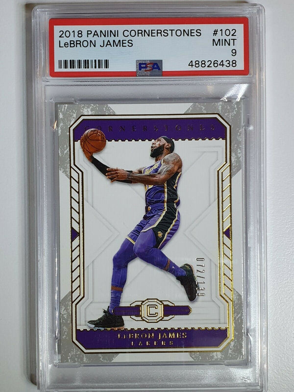 2018 Panini Cornerstones Lebron James #102 GOLD /139 - PSA 9 (POP 6)