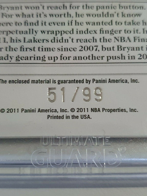 2010 National Treasure Kobe Bryant #PATCH /99 Game Worn Jersey - Rare