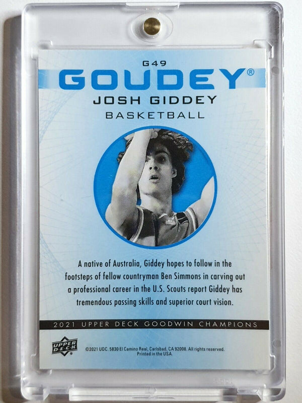 2021 Upper Deck Josh Giddey Rookie BLUE HOLO Goodwin Champions - Ready to Grade