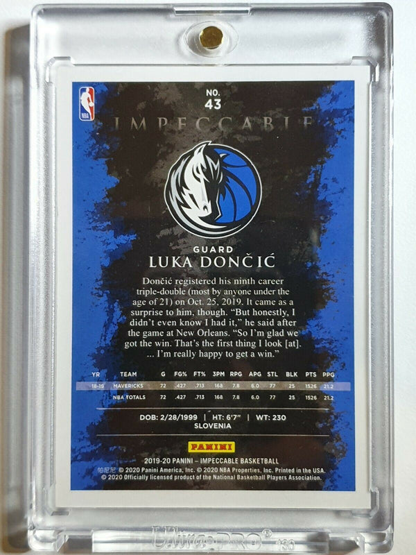 2019 Panini Impeccable Luka Doncic #43 SILVER /25 - Ready to Grade