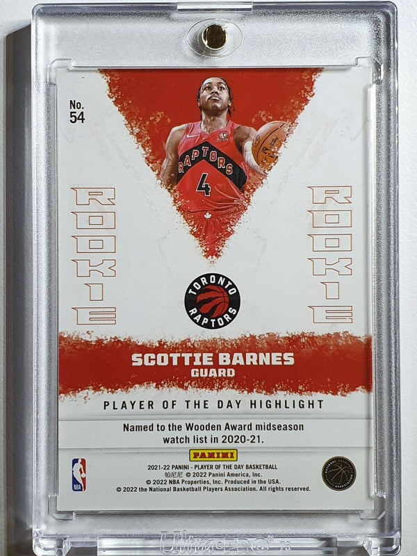 2021 Panini Scottie Barnes Rookie #54 Player of the Day SP RC - Ready to Grade