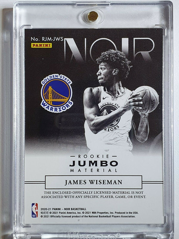 2020 Noir James Wiseman Rookie #PATCH /99 Jumbo Jersey RC - Rare Gem