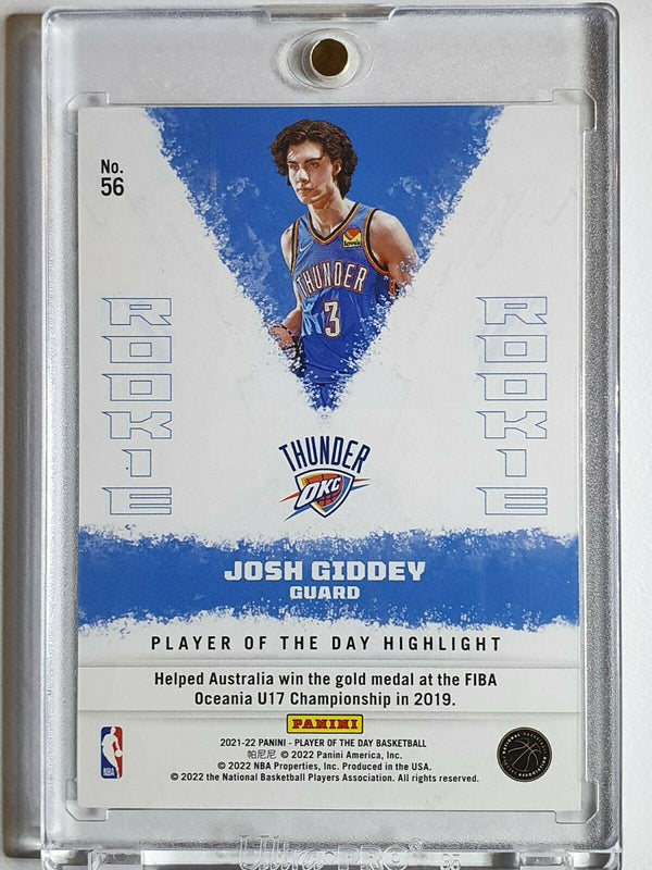 2021 Panini Josh Giddey Rookie #56 KABOOM /99 Player of the Day - Ready to Grade