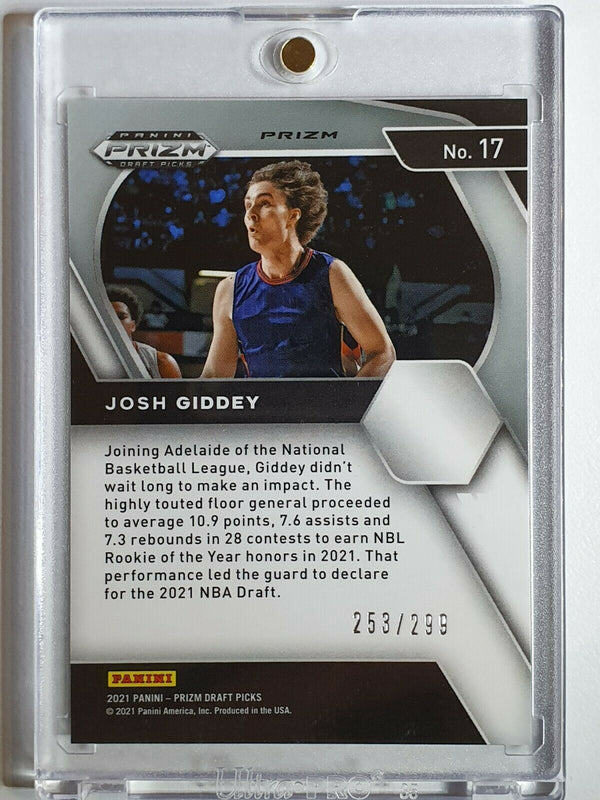 2021 Prizm Josh Giddey Rookie #17 RED HOLO /299 Variation Draft Picks