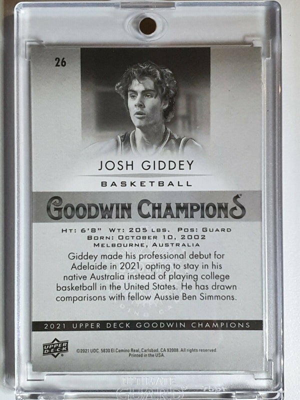 2021 Upper Deck Josh Giddey Rookie #26 TITANIUM - Goodwin Champions