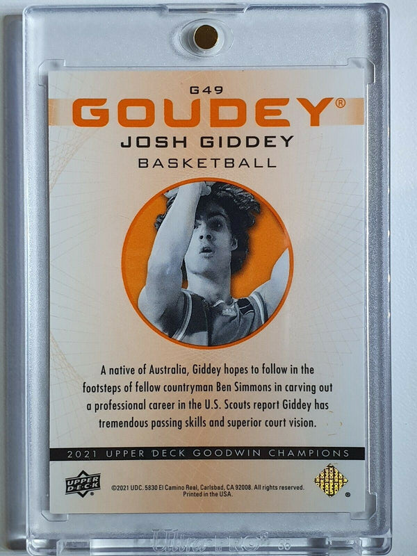 2021 Upper Deck Josh Giddey Rookie #G49 ORANGE HYPER /399 RC - Goodwin Champions