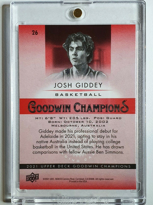 2021 Upper Deck Josh Giddey Rookie #26 Vertical RED RC - Goodwin Champions