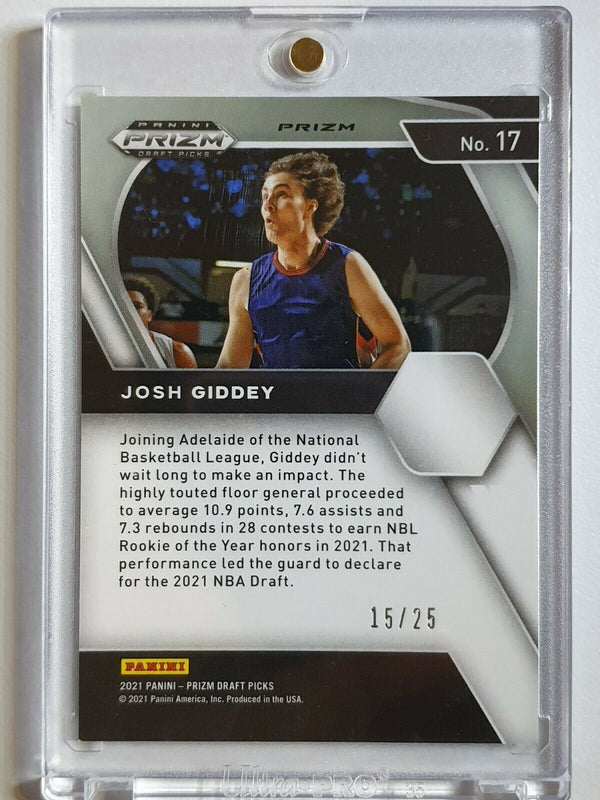 2021 Prizm Josh Giddey Rookie #17 MOJO HOLO /25 Draft Picks - Ready to Grade