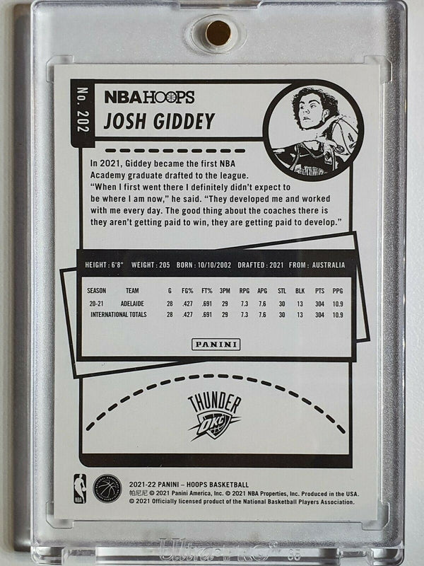 2021 NBA Hoops Josh Giddey Rookie #202 ANNIVERSARY EDITION - Ready to Grade