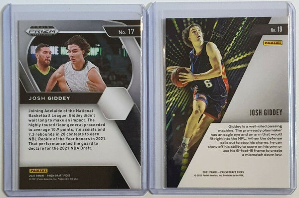 2021 Prizm Josh Giddey Rookie Lot of 2 x Draft Picks RCs - Ready to Grade
