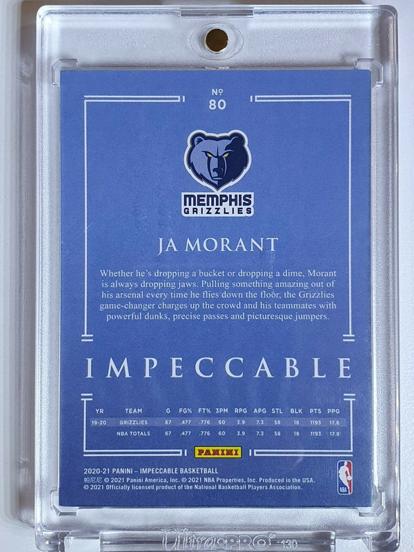 2020 Panini Impeccable Ja Morant #80 BRONZE /99 Prizm - Ready for Grading