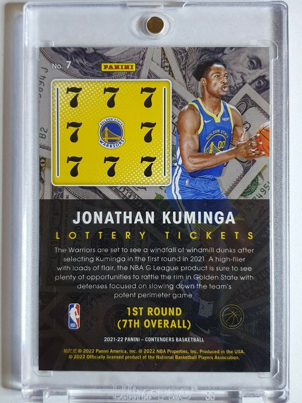 2021 Contenders Jonathan Kuminga Rookie #7 Lottery Ticket RC - Ready to Grade