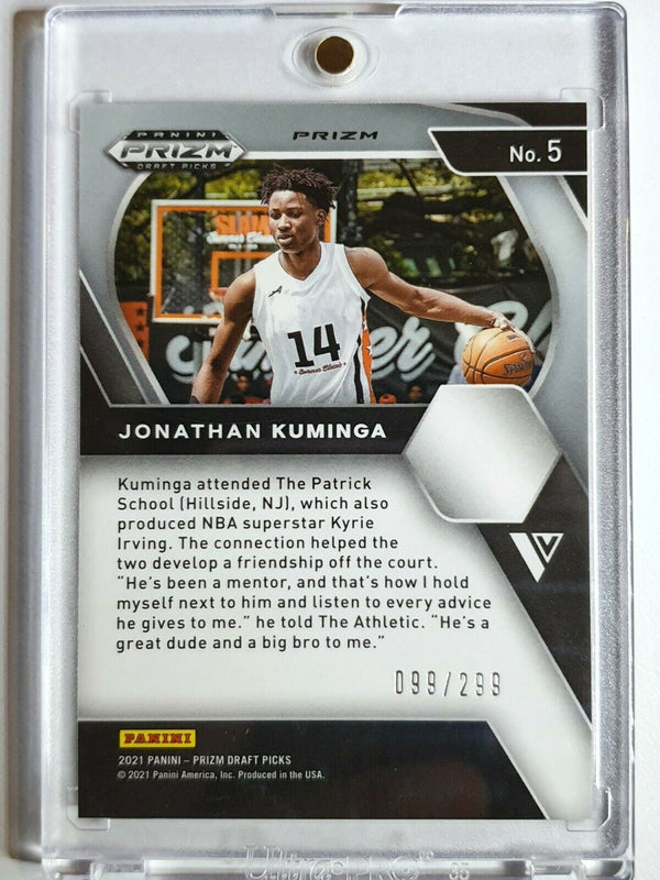 2021 Prizm Jonathan Kuminga Rookie #5 RED HOLO /299 Draft Picks - Ready to Grade