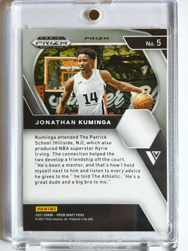 2021 Prizm Jonathan Kuminga Rookie #5 SILVER HOLO Draft Picks - Ready to Grade