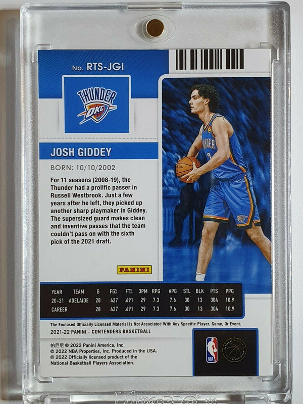 2021 Contenders Josh Giddey Rookie #PATCH Rookie Ticket RC - Ready to Grade