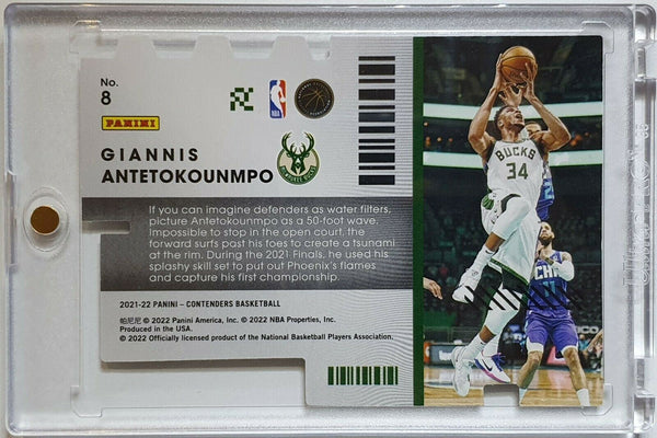 2021 Contenders Giannis Antetokounmpo #8 SUPERSTAR Die Cut - Ready for Grading