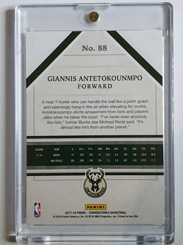 2017 Cornerstones Giannis Antetokounmpo #88 CRYSTAL /89 - Ready to Grade