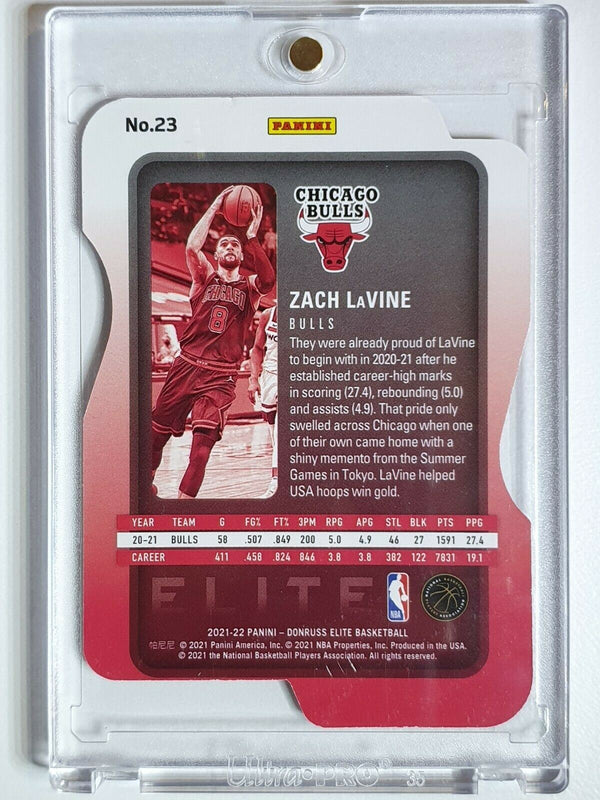 2021 Donruss Elite Zach LaVine #23 RED /92 SP Die Cut - Ready to Grade