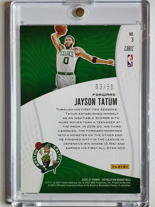 2020 Panini Revolution Jayson Tatum #3 CUBIC /50 Shockwave - Ready to Grade