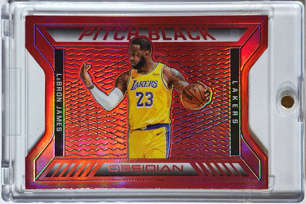 2020 Obsidian Lebron James #12 PITCH BLACK RED FLOOD Die-Cut - Ready to Grade